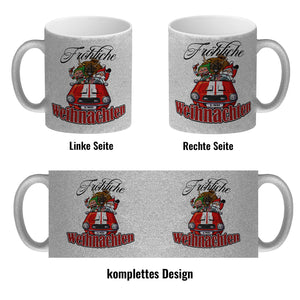 Fröhliche Weihnachten Kaffeebecher mit lustigem Weihnachtsmotiv