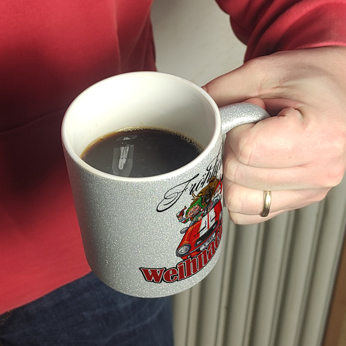 Fröhliche Weihnachten Kaffeebecher mit lustigem Weihnachtsmotiv