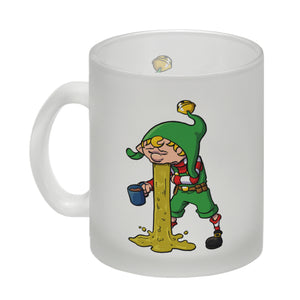 Kotzender Weihnachtswichtel mit Glühweintasse Weihnachten Kaffeebecher
