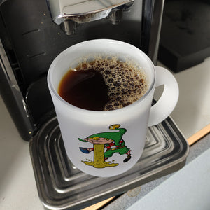 Kotzender Weihnachtswichtel mit Glühweintasse Weihnachten Kaffeebecher