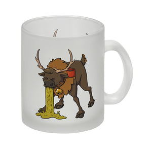 Kotzendes Rentier mit Glühweintasse Weihnachten Kaffeebecher