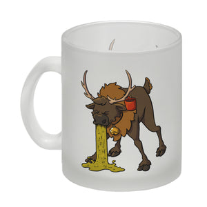Kotzendes Rentier mit Glühweintasse Weihnachten Kaffeebecher
