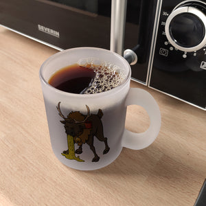 Kotzendes Rentier mit Glühweintasse Weihnachten Kaffeebecher