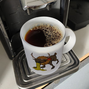 Kotzendes Rentier mit Glühweintasse Weihnachten Kaffeebecher