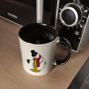 Kotzender Schneemann mit Glühweintasse Weihnachten Kaffeebecher