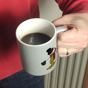Kotzender Schneemann mit Glühweintasse Weihnachten Kaffeebecher