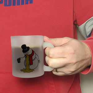 Kotzender Schneemann mit Glühweintasse Weihnachten Kaffeebecher