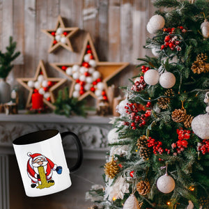 Kotzender Weihnachtsmann mit Glühweintasse Weihnachten Kaffeebecher