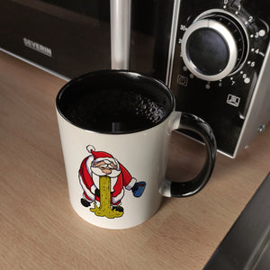 Kotzender Weihnachtsmann mit Glühweintasse Weihnachten Kaffeebecher