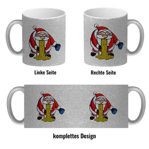 Kotzender Weihnachtsmann mit Glühweintasse Weihnachten Kaffeebecher