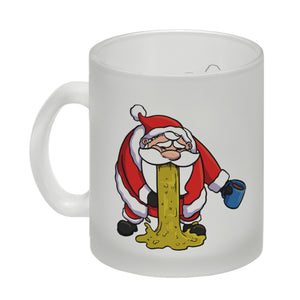 Kotzender Weihnachtsmann mit Glühweintasse Weihnachten Kaffeebecher