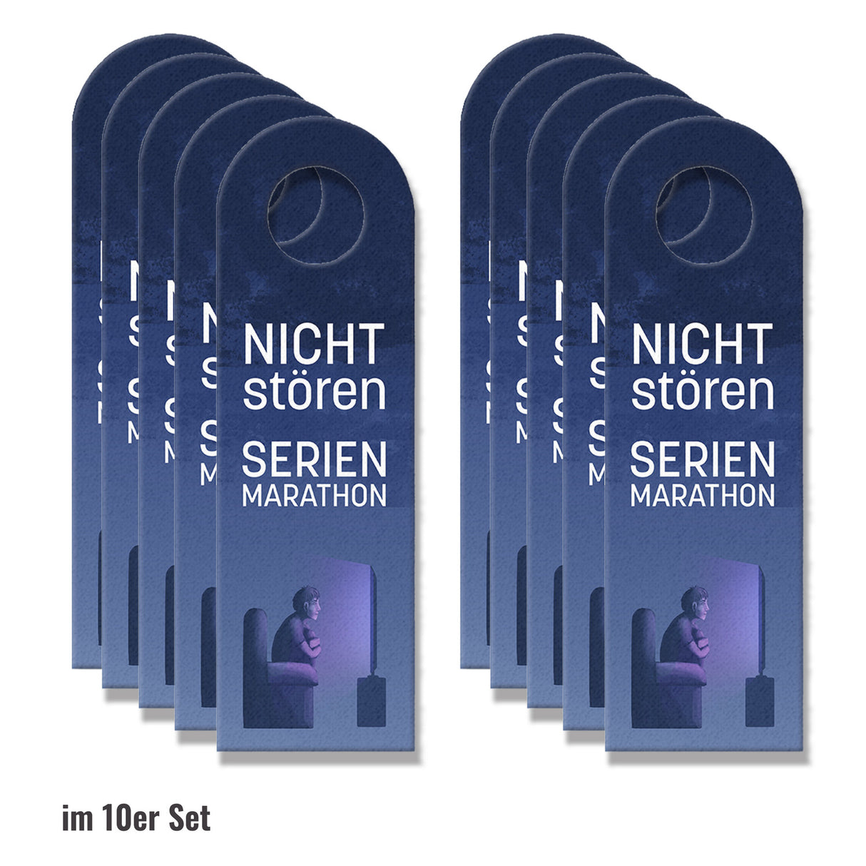 Nicht stören Serienmarathon oder komm rein Türhänger mit Fernseher Motiv