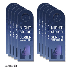 Nicht stören Serienmarathon oder komm rein Türhänger mit Fernseher Motiv