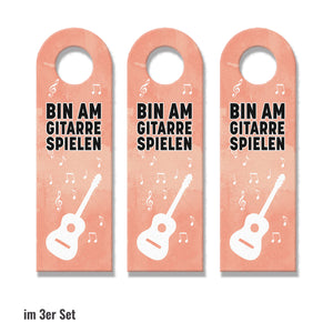 Bin am Gitarre spielen oder komm rein Türhänger