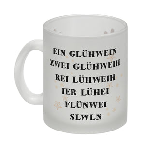 Glühweintasse mit betrunkenem Rentier und lustigem Spruch