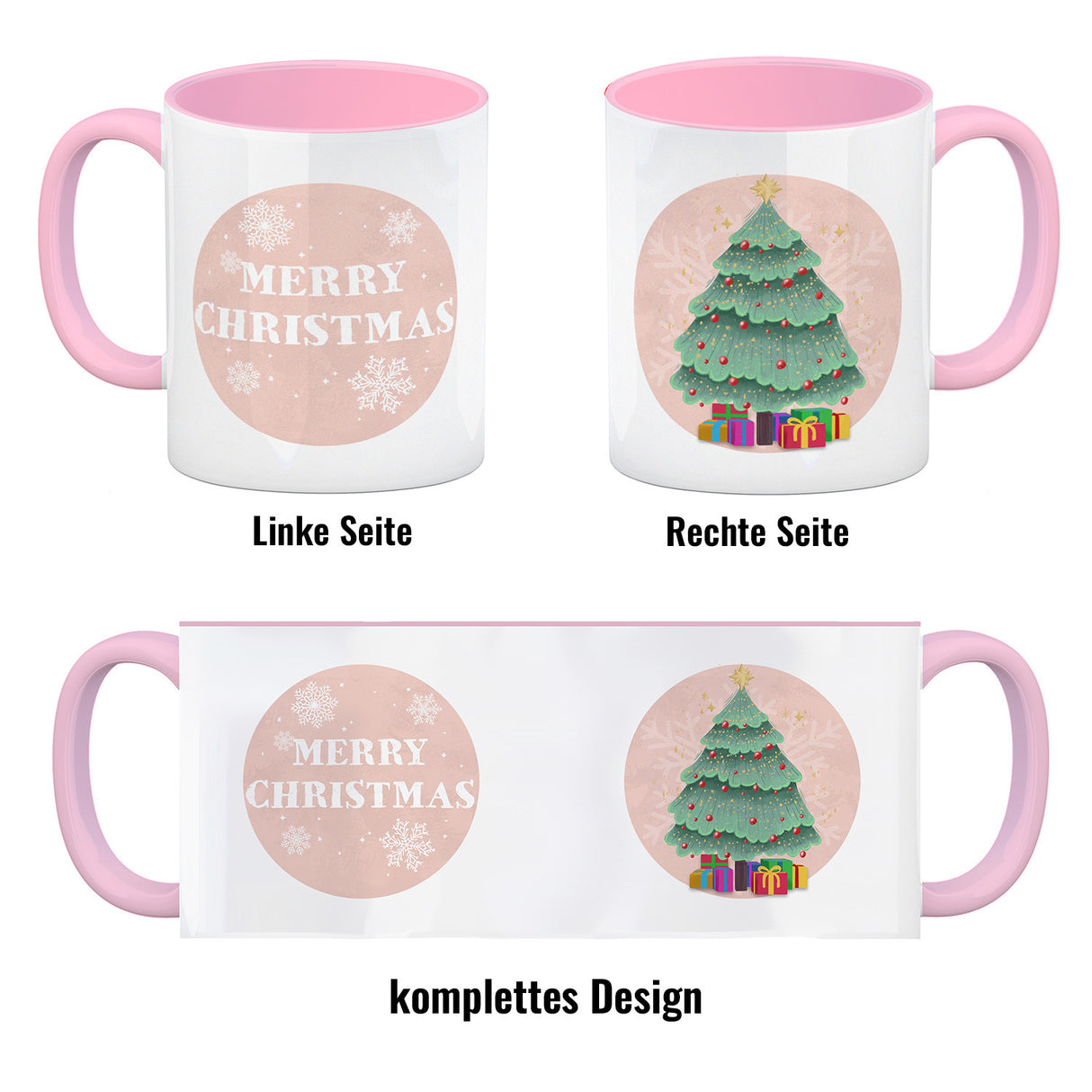 Merry Christmas Kaffeetasse mit schönem Weihnachtsbaum Motiv und Spruch