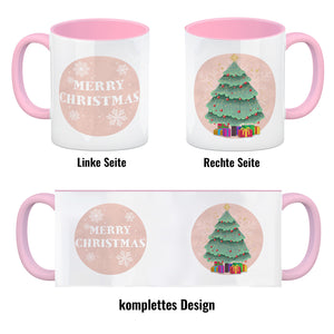 Merry Christmas Kaffeetasse mit schönem Weihnachtsbaum Motiv und Spruch