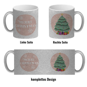 Merry Christmas Kaffeetasse mit schönem Weihnachtsbaum Motiv und Spruch
