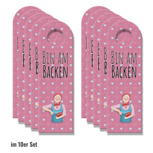 Bin am backen oder Plätzchen sind fertig lustiger Türhänger mit Oma Motiv