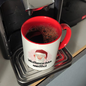 Weihnachtsmuffel witzige Kaffeetasse mit lustlosem Weihnachtsmann Motiv