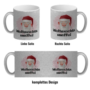 Weihnachtsmuffel witzige Kaffeetasse mit lustlosem Weihnachtsmann Motiv
