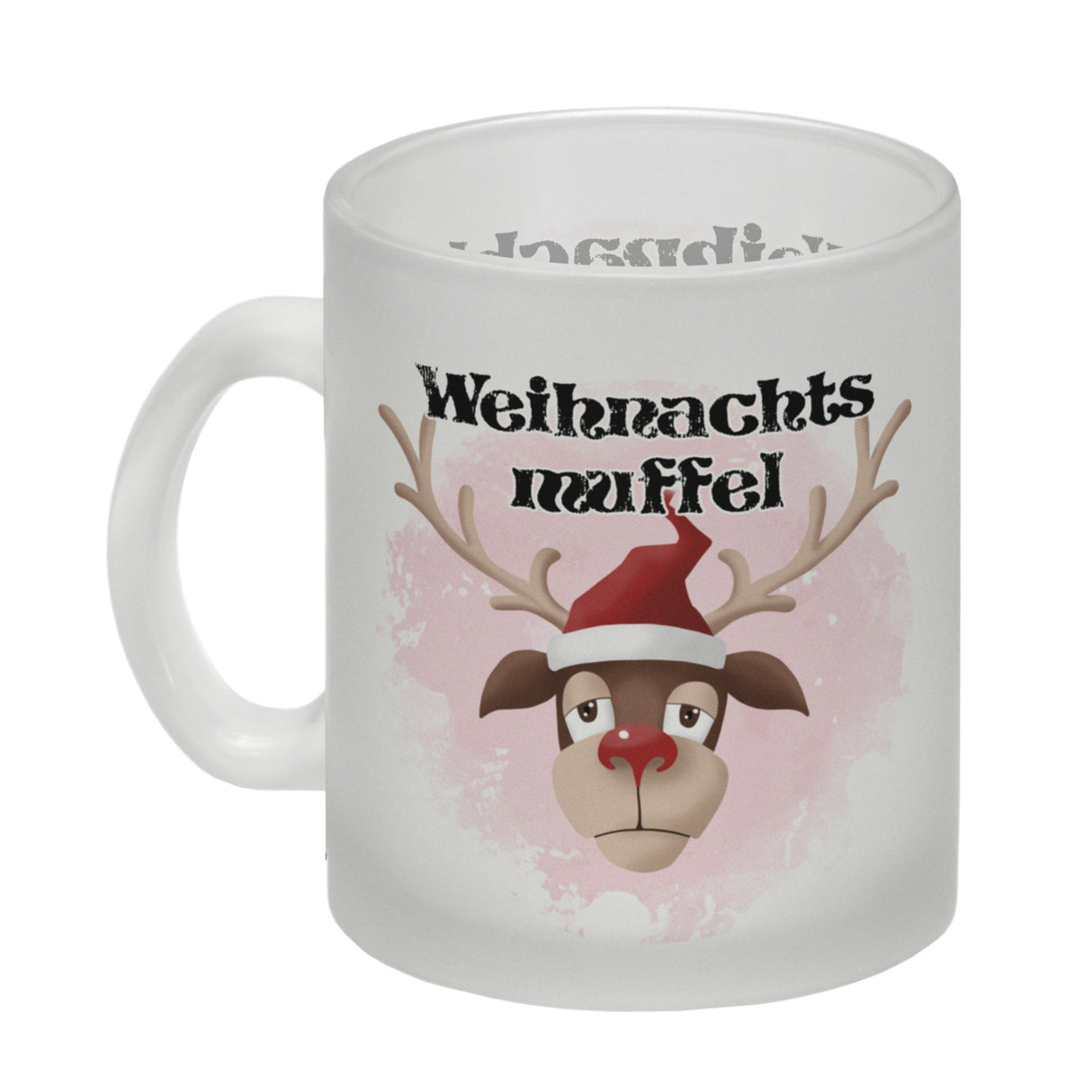 Weihnachtsmuffel witzige Kaffeetasse mit lustlosem Rentier Motiv