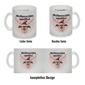Weihnachtsmuffel witzige Kaffeetasse mit lustlosem Rentier Motiv