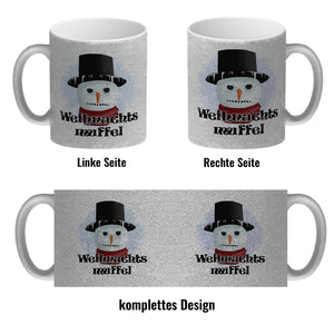Weihnachtsmuffel witzige Kaffeetasse mit lustlosem Schneemann Motiv