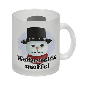 Weihnachtsmuffel witzige Kaffeetasse mit lustlosem Schneemann Motiv