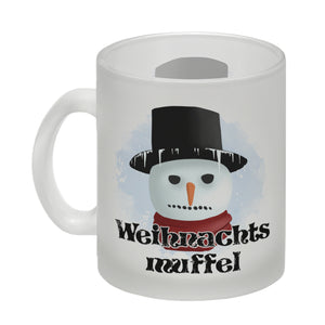 Weihnachtsmuffel witzige Kaffeetasse mit lustlosem Schneemann Motiv