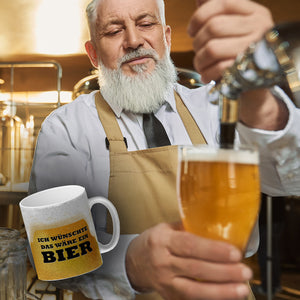 Ich wünschte das wäre ein Bier Kaffeebecher