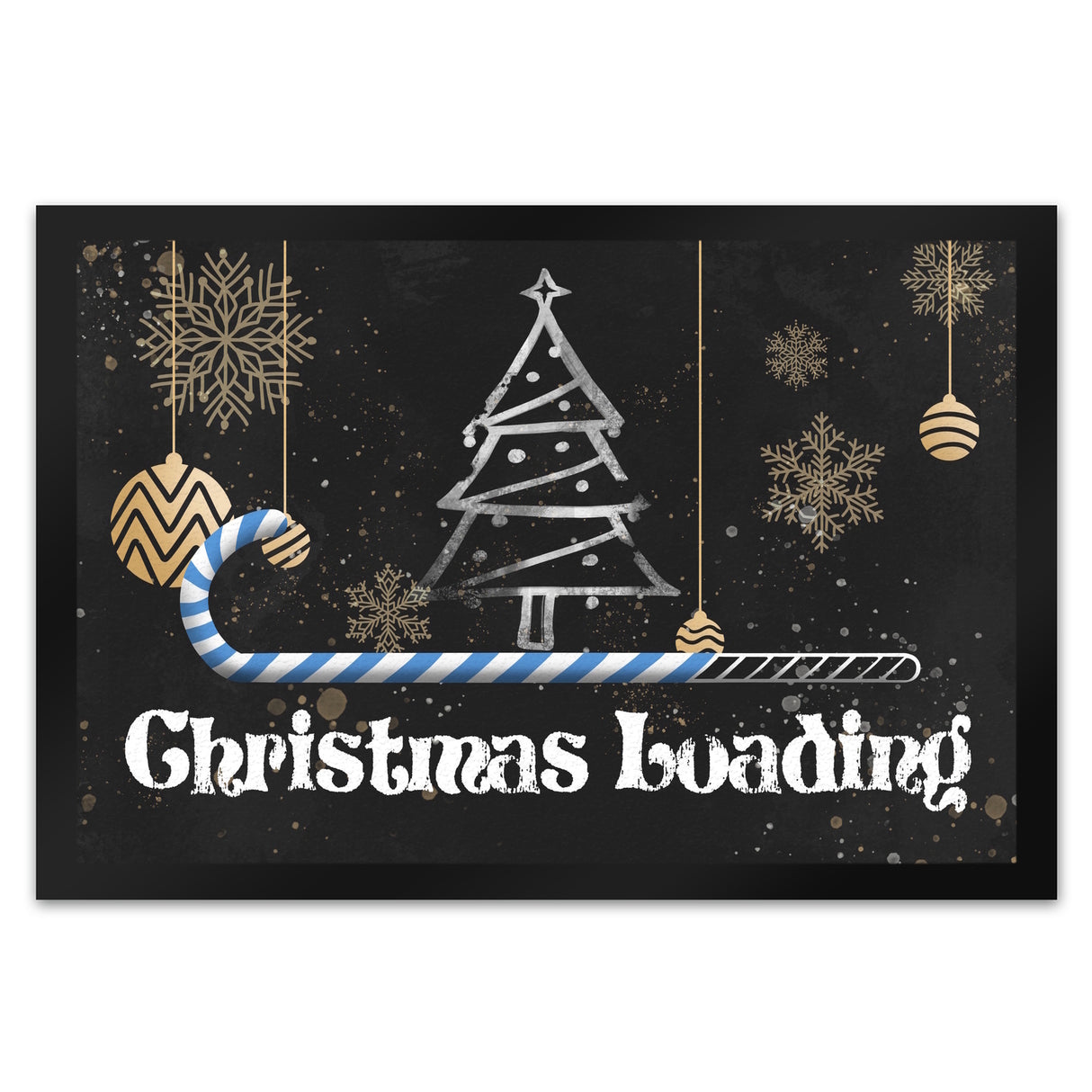 Christmas Loading mit Zuckerstange als Ladebalken Weihnachten Fußmatte