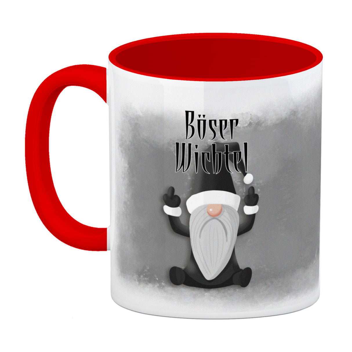 Netter Wichtel böser Wichtel Kaffeetasse für Weihnachten mit witzigen Wichteln