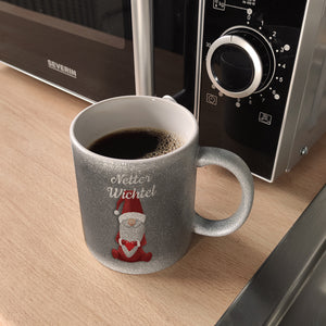 Netter Wichtel böser Wichtel Kaffeetasse für Weihnachten mit witzigen Wichteln