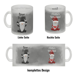 Netter Wichtel böser Wichtel Kaffeetasse für Weihnachten mit witzigen Wichteln