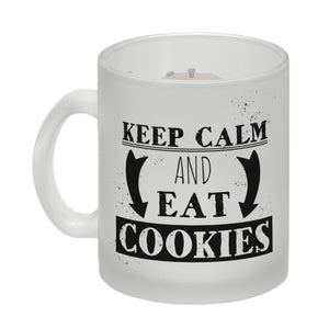 Keep calm and eat cookies Kaffeetasse mit lustigem Keks