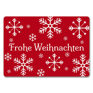 Frohe Weihnachten Türmatte mit Schneeflocken Fußmatte