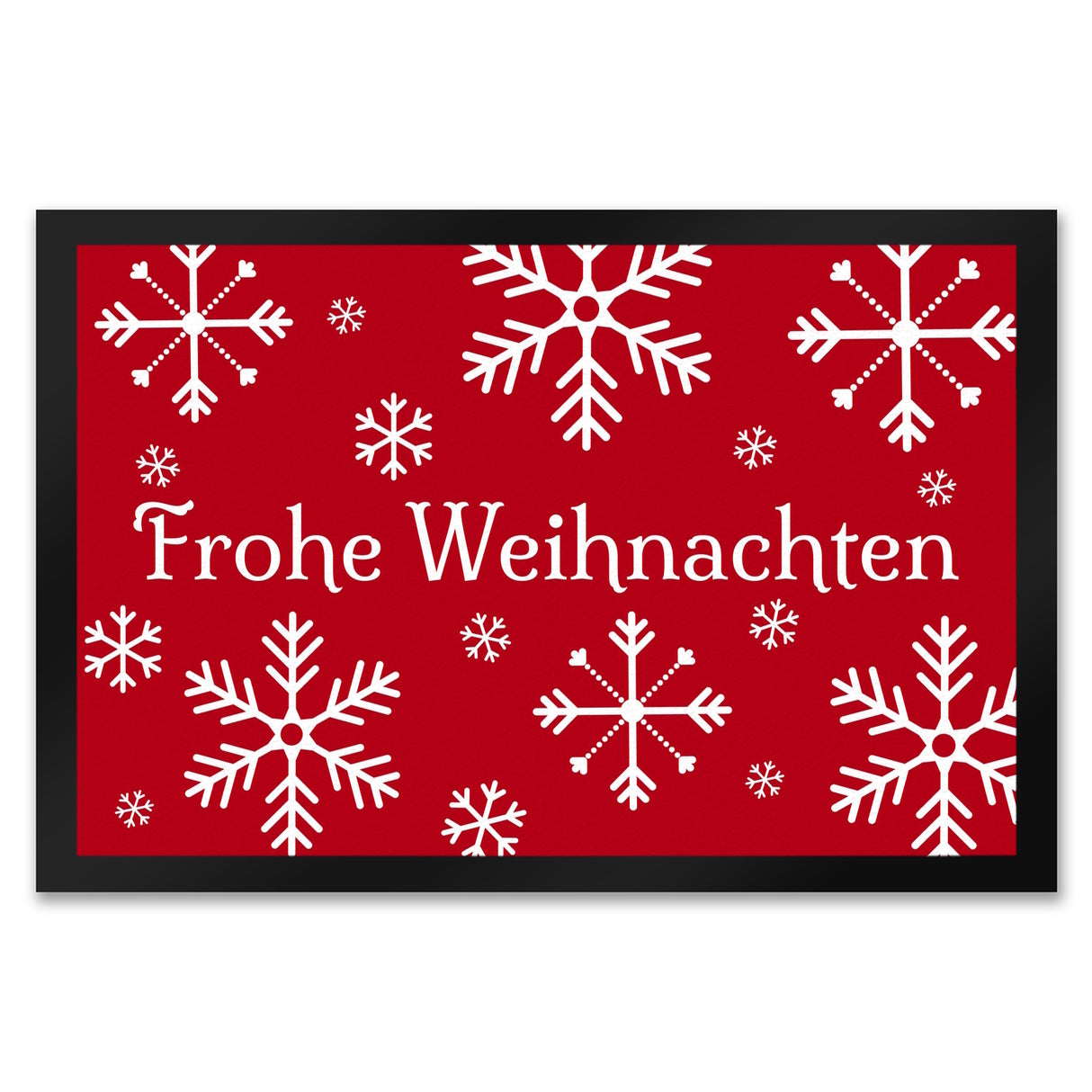 Frohe Weihnachten Türmatte mit Schneeflocken Fußmatte