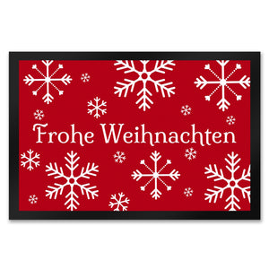 Frohe Weihnachten Türmatte mit Schneeflocken Fußmatte
