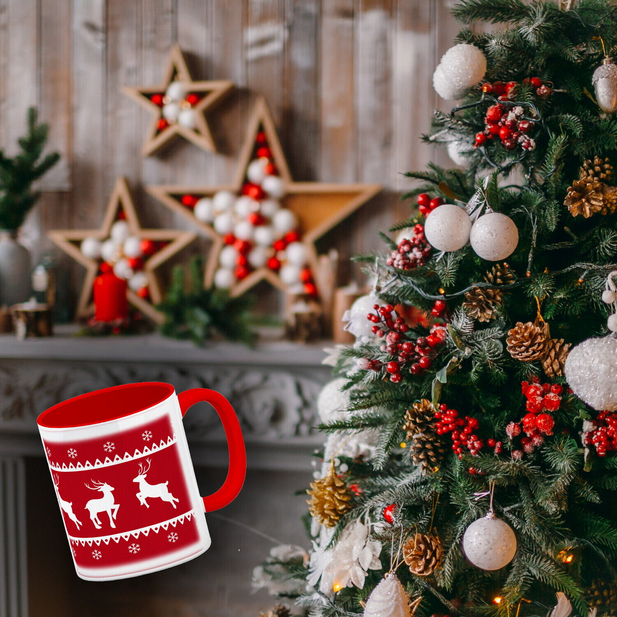 Weihnachten Kaffeebecher mit Rentieren