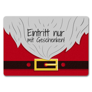 Weihnachtsmann Fußmatte mit lustigem Spruch