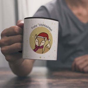 Frohe Weihnachten Kaffeebecher mit süßem Fuchs
