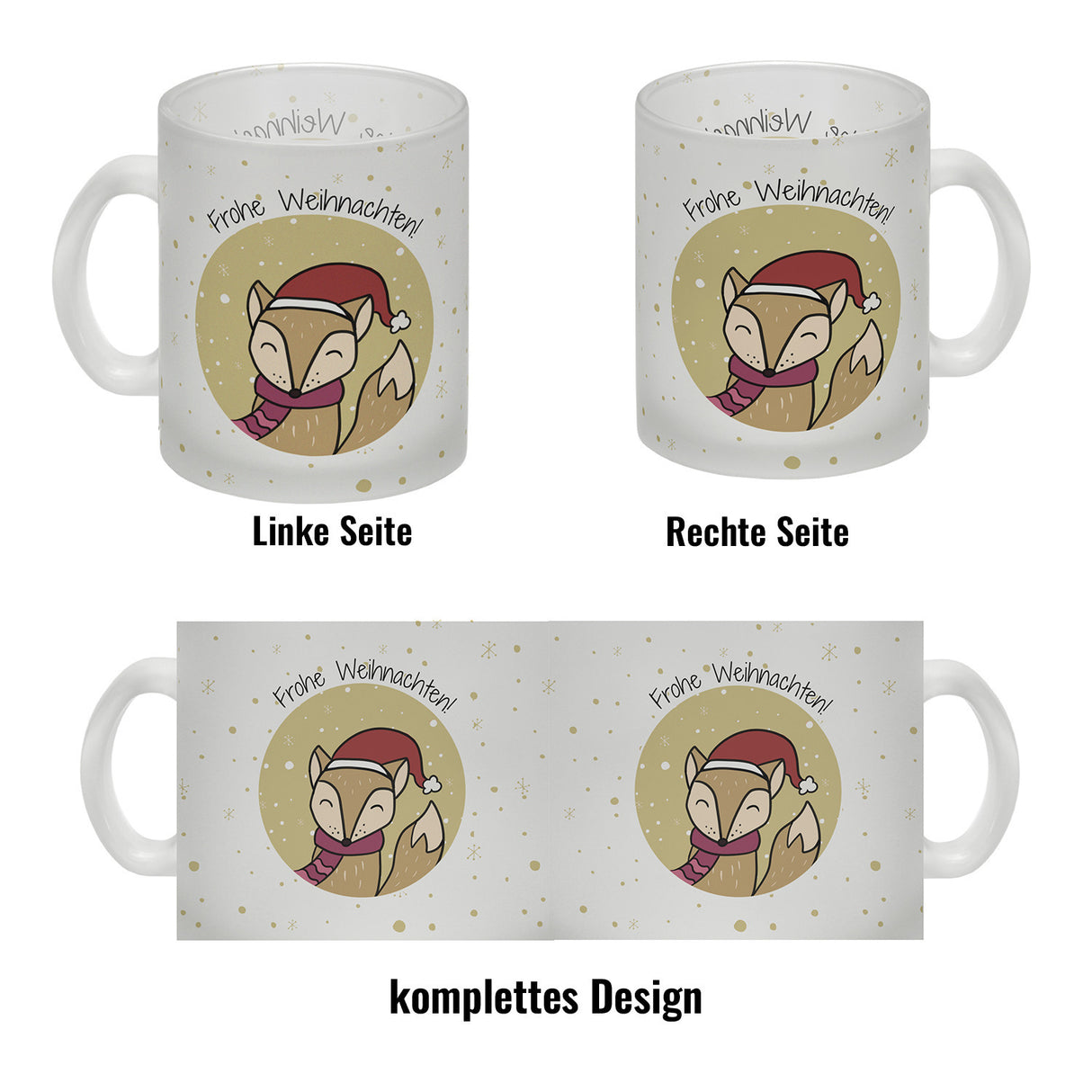 Frohe Weihnachten Kaffeebecher mit süßem Fuchs