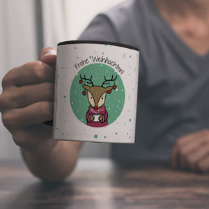 Frohe Weihnachten Kaffeebecher mit süßem Rentier