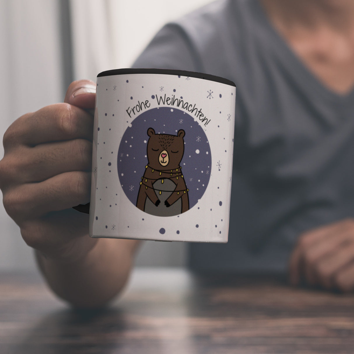 Frohe Weihnachten Kaffeebecher mit süßem Bären