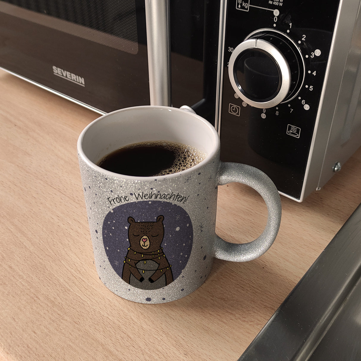 Frohe Weihnachten Kaffeebecher mit süßem Bären