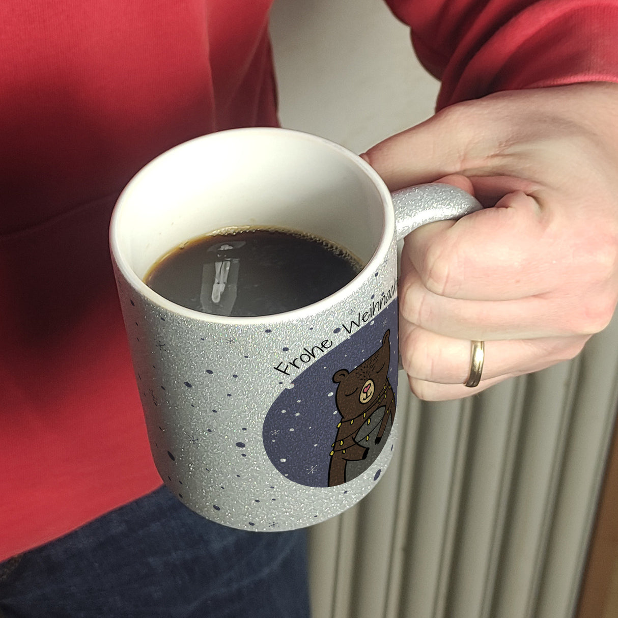 Frohe Weihnachten Kaffeebecher mit süßem Bären