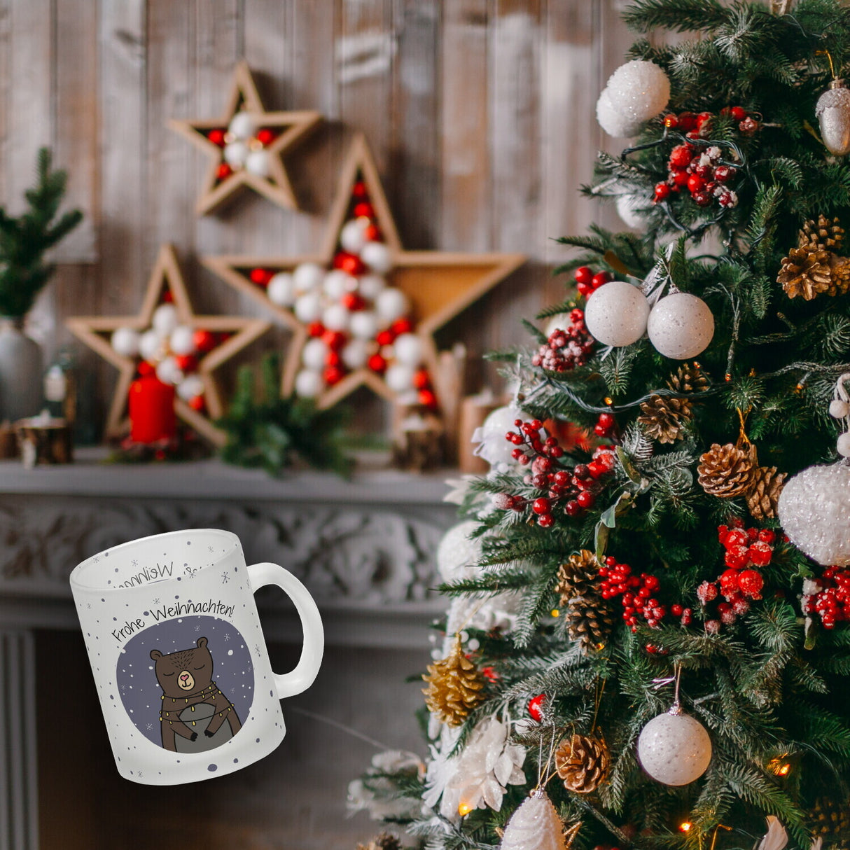 Frohe Weihnachten Kaffeebecher mit süßem Bären