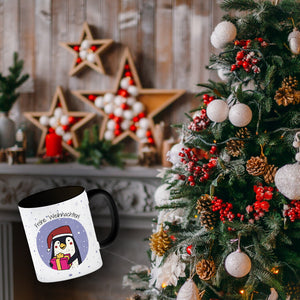Frohe Weihnachten Kaffeebecher mit süßem Pinguin