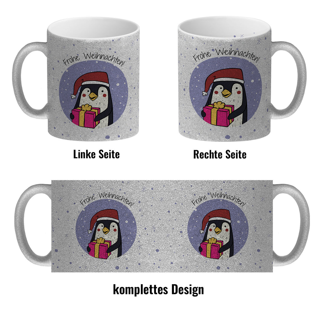 Frohe Weihnachten Kaffeebecher mit süßem Pinguin